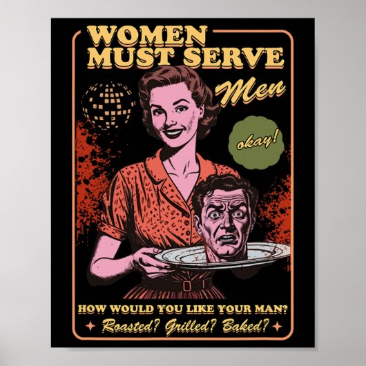 Vrouwen moeten Mannen dienen Spooky Liberal Witch Poster (Voorkant)