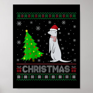 Vrouwen Mongoose kerstboom Lighting Ugly Christmas Poster