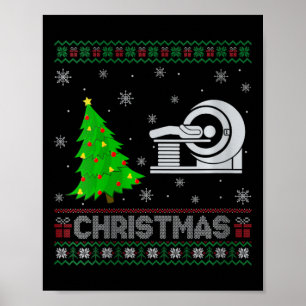 Vrouwen MRI Tech kerstboom Lighting Ugly Christmas Poster