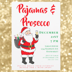 Vrouwen Nacht Pyjama & Prosecco Party Santa Kaart