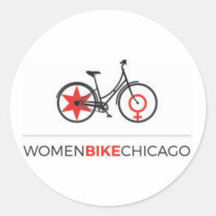 Vrouwen nemen Chicago mee - Stap-door-design-stick Ronde Sticker
