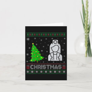 Vrouwen Nicu Nurse Kerstboom Lighting Ugly Christm Kaart