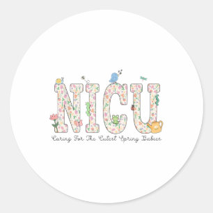 Vrouwen NICU Nurse Spring zorgen voor de Schattige Ronde Sticker