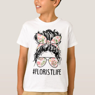 Vrouwen Nn Messy Bun Florist Life Plant Flower Lov T-shirt
