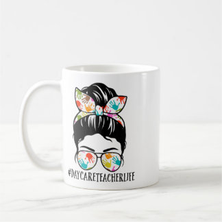 Vrouwen Nnpeuterspeelzaal Juf Leven Rommelige Knot Koffiemok