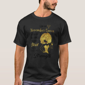 Vrouwen November Black Queen kan alles doen Celeb T-shirt