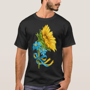 Vrouwen Oekraïne Zonnebloemen en wilde bloemen in  T-shirt