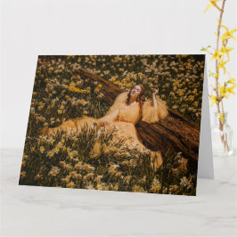 vrouwen omringd door bloemen gevouwen wenskaart kaart