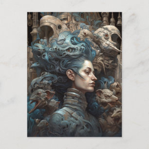 Vrouwen omringd door monsters Surreal Art Briefkaa Briefkaart