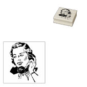  VROUWEN OP DE TELEFOON Comic art Rubberstempel (Gestempeld)