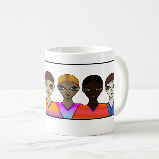 Vrouwen op één lijn. Mok (Voorkant rechts)