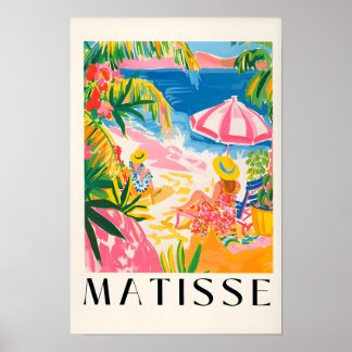 Vrouwen op het strand kunstprint, bohemien strand poster