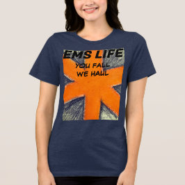 Vrouwen oranje EMS leven je herfst we slepen Tri-Blend Shirt