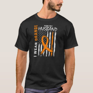 Vrouwen Oranje voor mijn man multiple sclerose T-shirt