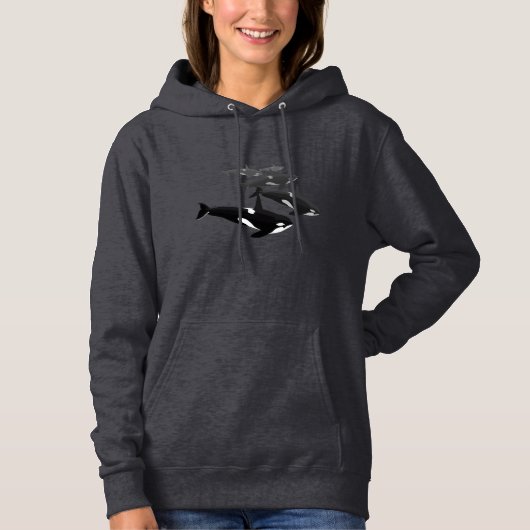 Vrouwen Orca Hoodie Killer Whale Lady's Sweatshirt (Voorkant)