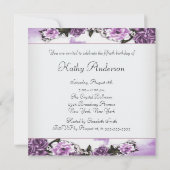 Vrouwen Paarse Lavendel Rozen 50ste Verjaardag Par Kaart (Achterkant)