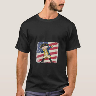 Vrouwen Patriottisch George Washington Dabbing Dab T-shirt