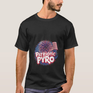 Vrouwen Patriottisch Pyro Vuurwerk Gelukkig 4 Juli T-shirt