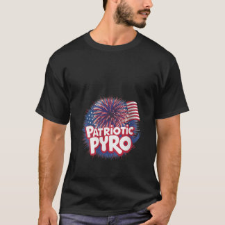 Vrouwen Patriottisch Pyro Vuurwerk Gelukkig 4 Juli T-shirt