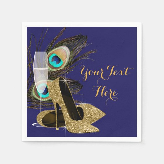 Vrouwen Peacock verjaardagsfeestje Servetten (Voorkant)