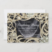 Vrouwen Pearl verjaardagsfeest Kaart (Achterkant)