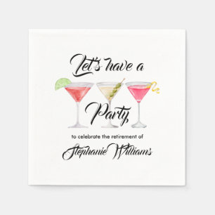 Vrouwen pensioen cocktail zomerfeest servet