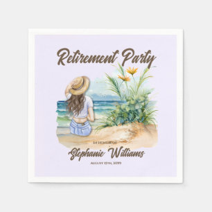 Vrouwen Pensioen Strand Thema Elegante Vrouw Servet