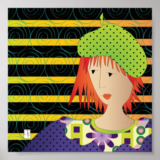 Vrouwen Petten Beret Poster (Voorkant)