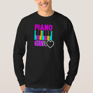 Vrouwen Piano Meisje Pianist Piano Speler Muzikant T-shirt