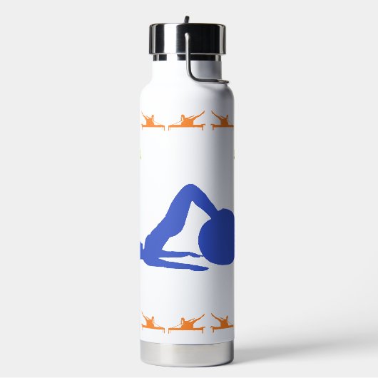 Vrouwen Pilates Silhouetten-Blauw, Groen, & Sinaas Waterfles (Links)