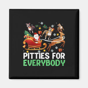 Vrouwen Pitties voor iedereen Kerst Pitbull hond Magneet
