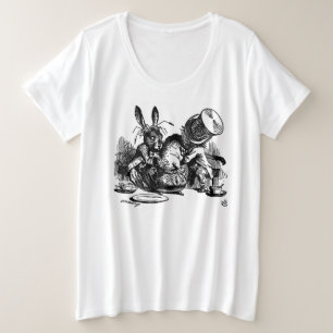 Vrouwen plus matroos Alice in Wonderland Teapot Grote Maat T-shirt
