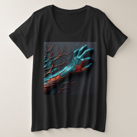 Vrouwen Plus Size T-shirts met Art Expression 19 (Design voorkant)