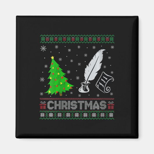 Vrouwen Poëzie Kerstboom Lighting Ugly Christmas S Magneet (Voorkant)