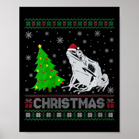Vrouwen Poison Dart Kikker Xmas Tree Lighting Ugly Poster (Voorkant)