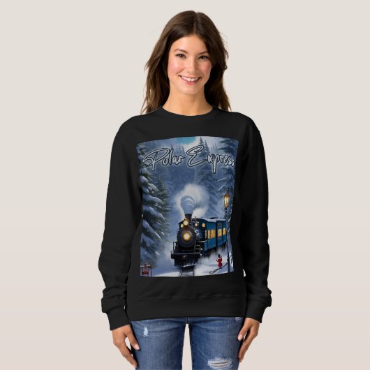 Vrouwen Polar Express Sweatshirt - Train Graphic (Voorkant volledig)