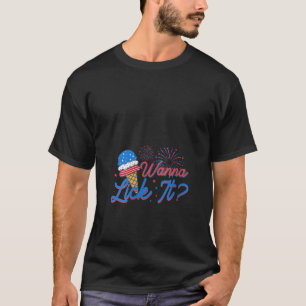 Vrouwen Popsicle Ice Cream Vuurwerk Wanna Lick It T-shirt