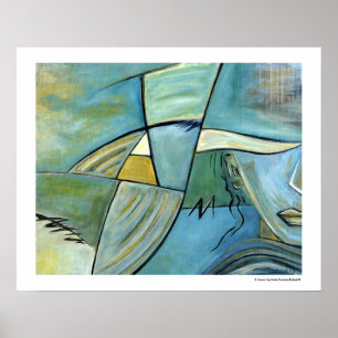 Vrouwen portretteren Posters Afbeelding Blauw Abst