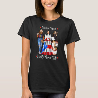 Vrouwen Puerto Ricaanse stijl Leraar Koningin Onde T-shirt