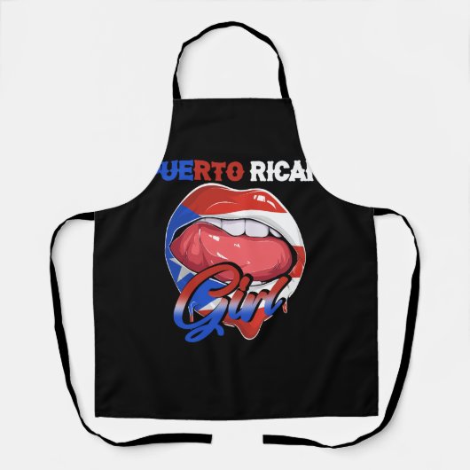 Vrouwen Puerto Rican Girl Puerto Rican Flag Lips P Schort (Voorkant)