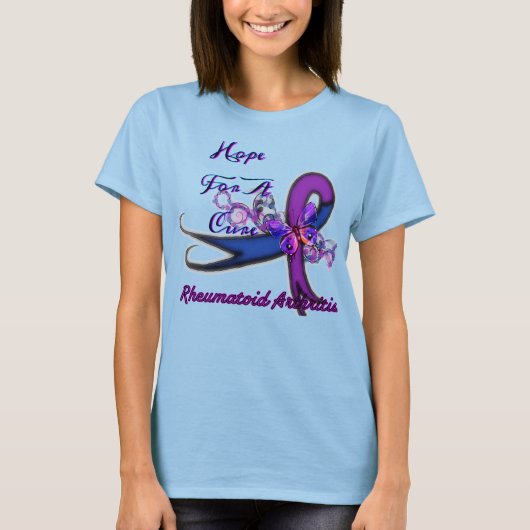 Vrouwen RA Hope for a Cure Stropdas-Dye T-Shirt (Voorkant)