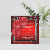 Vrouwen Red Black verjaardagsfeestje uitnodigingen (Staand voorkant)