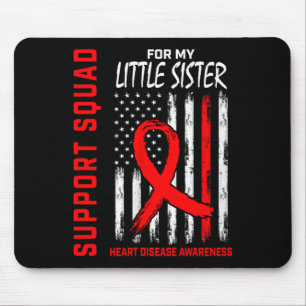 Vrouwen Red Little Sister Heart Disease Awareness Muismat
