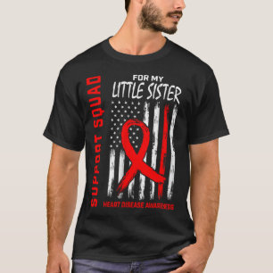 Vrouwen Red Little Sister Heart Disease Awareness T-shirt