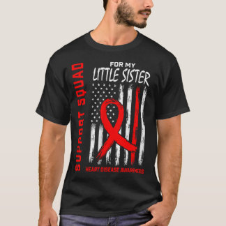 Vrouwen Red Little Sister Heart Disease Awareness  T-shirt