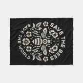 Vrouwen redden de bijen redden de wereld fleece deken (Voorkant (Horizontaal))