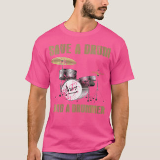 Vrouwen redden een drumknal een drummer T-shirt Ma