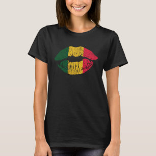 Vrouwen Reggae Kissing Lips Vlag Rastafari Rasta G T-shirt