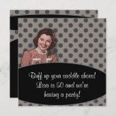 Vrouwen Retro 50ste verjaardag Uitnodiging (Voorkant / Achterkant)
