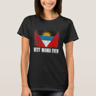 Vrouwen Retro Antigua en Barbuda Vlag Beste Mama E T-shirt